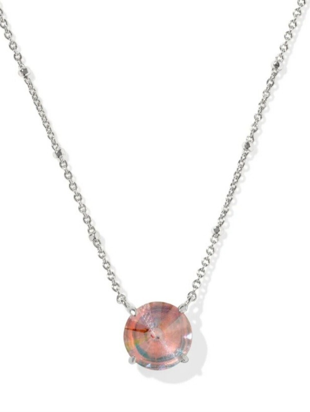 KENDRA SCOTT NWT Silver Jolie Pendant Necklace in Dichroic Glass